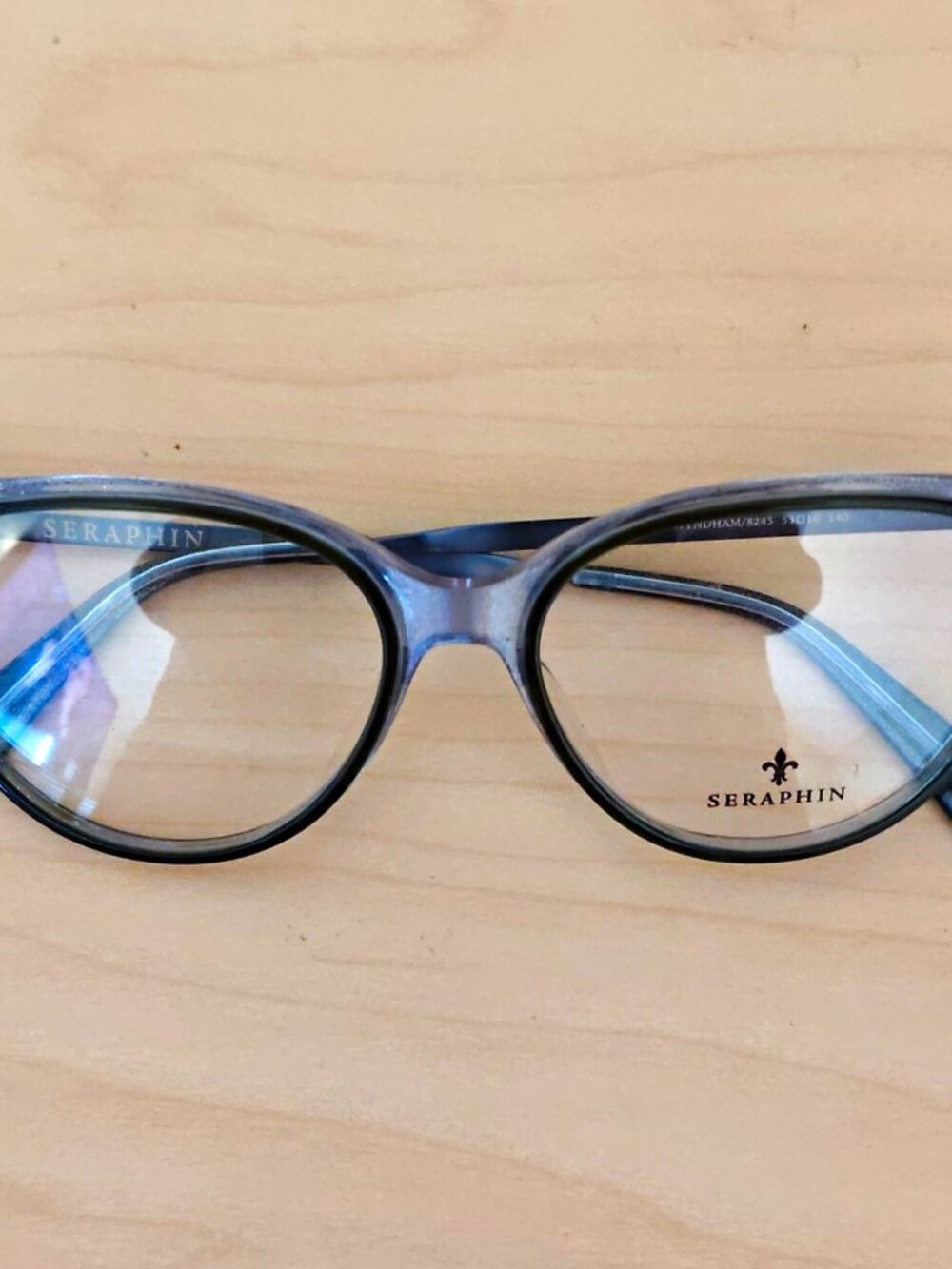 SERAPHIN Wyndham 8243 Blue Cat Eye Eyeglasses Frame Japan 53-16-140 New
